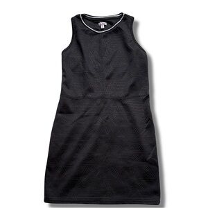 Bongo Black Sleeveless Bodycon Dress | Geometric Textured Mini Dress Size Medium